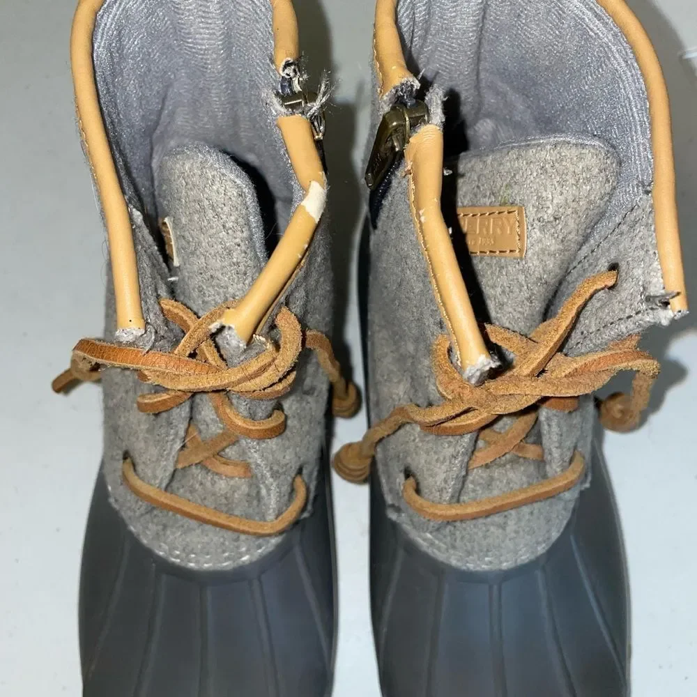 Sperry girls saltwater wool embossed top winter  boots duck sz 3 shoes kids